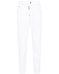 DSquared² - Halbhohe White Bull Skater Slim-Fit-Jeans - Lyst