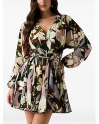 MARCIANO BY GUESS - Floral-Print V-Neck Mini Dress - Lyst