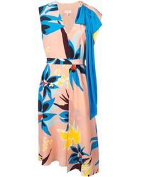 Delpozo Jurk Met Bloemenprint - Roze