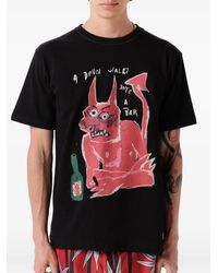 Endless Joy - Devil Graphic-Print Cotton T-Shirt - Lyst