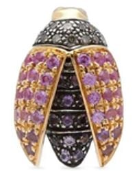 Bibi Van Der Velden - 18Ct Mini Scarab Diamond And Sapphire Earrings - Lyst