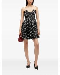 Ganni - Printed Double Satin Mini Strap Dress - Lyst
