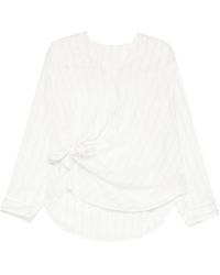 JNBY - Tie-Front Striped Blouse - Lyst