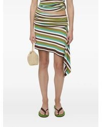 Christopher Esber - Stripe-Knit Draped Mini Skirt - Lyst