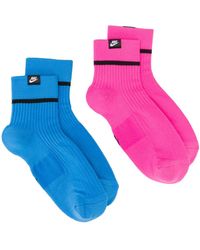 Nike Pack Of Two Logo Socks - Blue
