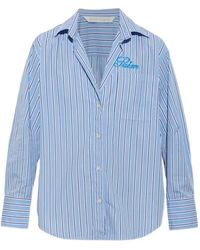 Palm Angels - Striped Embroidered-Logo Shirt - Lyst