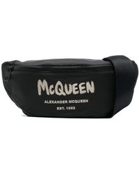 Alexander McQueen Gürteltasche mit Logo-Print - Schwarz