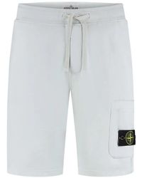 Stone Island - Bermudas Con Cordones Y Parche Del Logo - Lyst