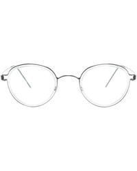 Lindberg - Tortoiseshell Round-Frame Glasses - Lyst