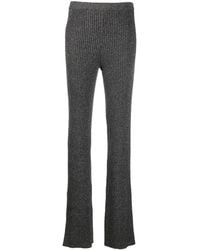 Alberta Ferretti - Charcoal Grey Virgin Wool Blend Trousers - Lyst