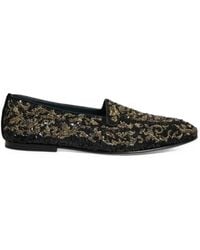 Dolce & Gabbana - Sequin-Embellished Bead-Embroidered Loafers - Lyst