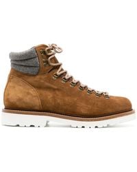 Brunello Cucinelli - Flannel-trimmed Suede Boots - Lyst