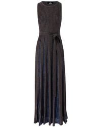 Missoni - Metallic-Thread Belted Maxi Dress - Lyst