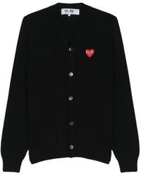 COMME DES GARÇONS PLAY - U V-Neck Cardigan Emblem Knit - Lyst