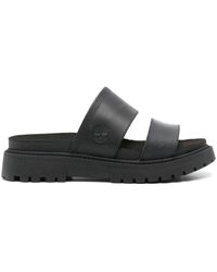 Timberland - Logo-debossed Leather Sandals - Lyst