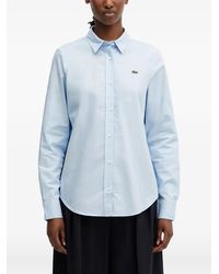 Lacoste - Logo-Patch Button-Down Shirt - Lyst