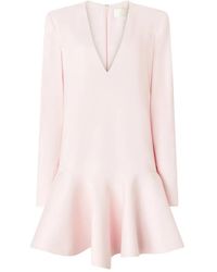 Genny - V-Neck Peplum Dress - Lyst