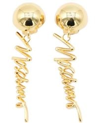 Moschino - Logo-Lettering Drop Earrings - Lyst