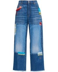 Marni - Denim-patchwork Straight-leg Jeans - Lyst