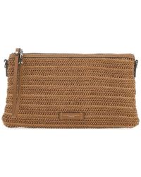 MARCELLA CLUB - Woven Straw Leather Clutch Bag - Lyst