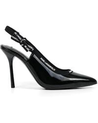 KARL LAGERFELD - Sarabande Pointed-Toe Leather Pumps - Lyst