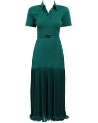 ROWEN ROSE - Robe Plissée À Col Polo - Lyst