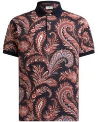 Etro - Paisley-Print Cotton Polo Shirt - Lyst