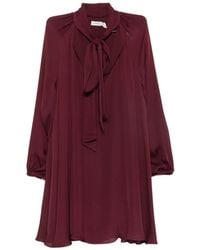 Jonathan Simkhai - Tie-Neck Long-Sleeve Mini Dress - Lyst