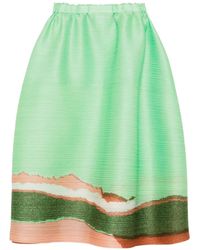 Pleats Please Issey Miyake - Gonna Midi Con Stampa - Lyst