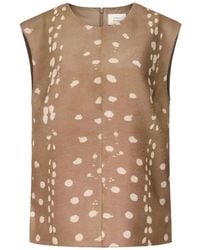 Loulou de Saison - Kena Deer-Print Sleeveless Leather Blouse - Lyst