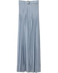 Burberry - Pleated Crepe Jersey Maxi Skirt - Lyst