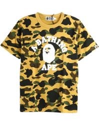 A Bathing Ape - T-Shirt 1St Camo À Logo Imprimé - Lyst