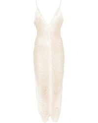 Bless - Solé Fringed V-Neck Maxi Dress - Lyst