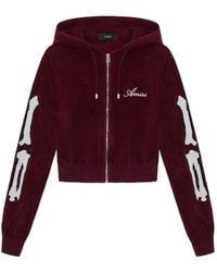 Amiri - Hoodie Zippé À Logo Brodé - Lyst