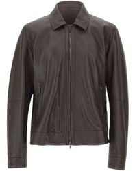 Volfagli - Tebe Pebbled Leather Jacket - Lyst