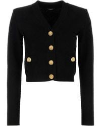 Balmain - Cardigan mit strukturierten Schultern - Lyst