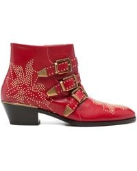 Chloé - Susanna Studded Leather Ankle Boots - Lyst