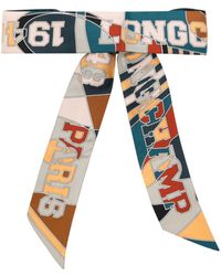 Longchamp - Bandeau en soie à logo imprimé - Lyst