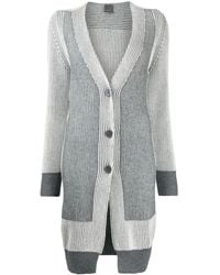 Lorena Antoniazzi - Colour-Block Ribbed-Knit Cardi-Coat - Lyst