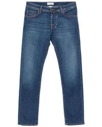 Jacob Cohen - Five-Pocket Embroidered-Logo Jeans - Lyst