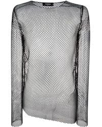 DSquared² - Long-Sleeve Mesh Top - Lyst