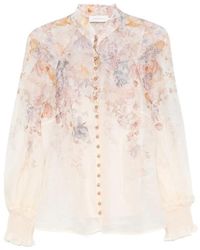 Zimmermann - Floral-Print Silk-Blend Shirt - Lyst