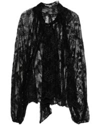 So Allure - Blusa con detalle de bufanda y encaje - Lyst