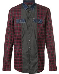 DSquared² Colour Blocked Pocketed Shirt - Red