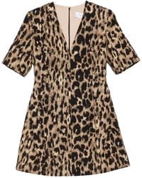 DE SANTIS - Robe Courte À Imprimé Léopard - Lyst