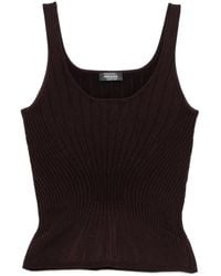 Mugler - Ribbed Scoop-Neck Top - Lyst