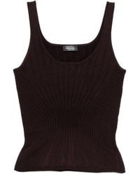 Mugler - Top Met Diepe Ronde Hals - Lyst