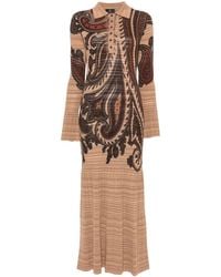 Etro - Paisley-Print Polo-Collar Maxi Dress - Lyst