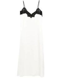 Co. - Slip Dress Cami Midi N Ribete De Encaje - Lyst