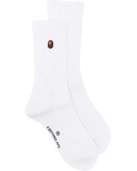 A Bathing Ape - Logo-Embroidered Socks - Lyst